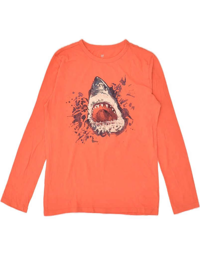 GAP Boys Graphic Top Long Sleeve 9-10 Years 2XL Orange Cotton | Vintage Gap | Thrift | Second-Hand Gap | Used Clothing | Messina Hembry 