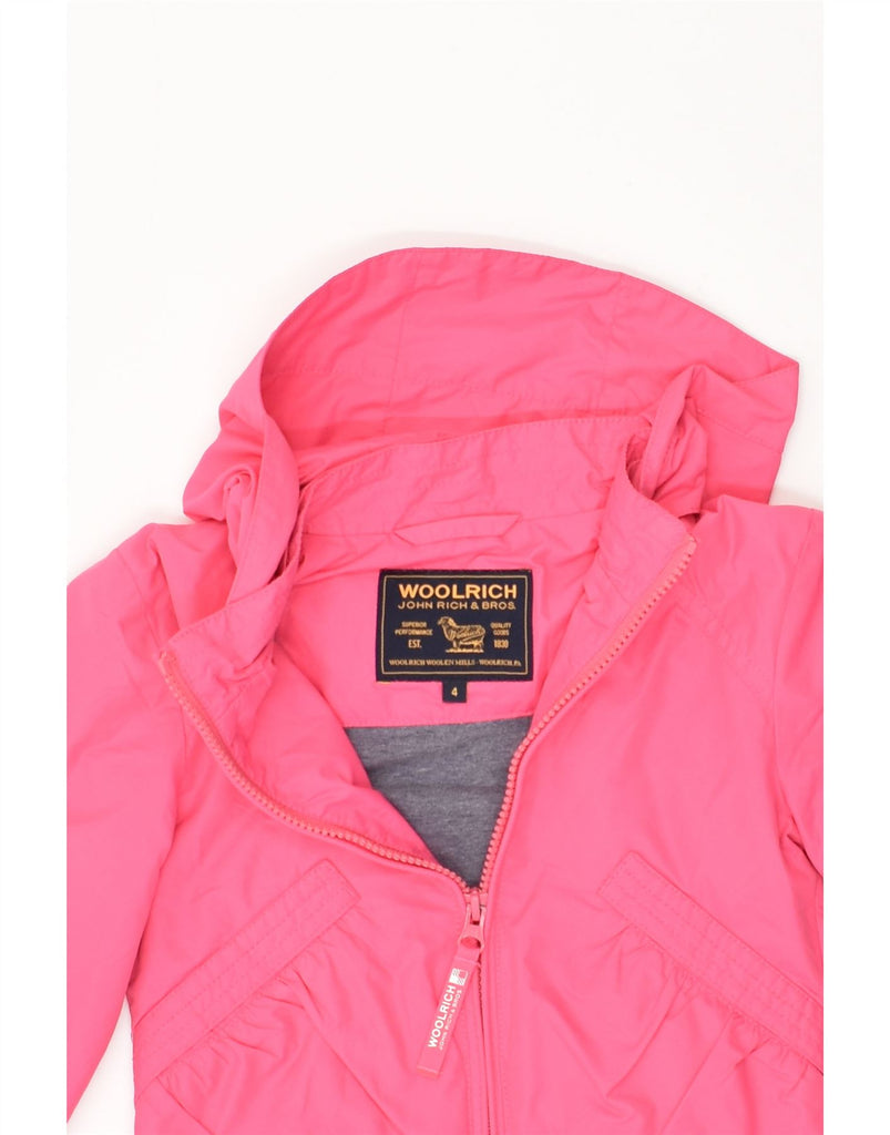 WOOLRICH Girls Hooded Bomber Jacket 3-4 Years Pink Polyester | Vintage Woolrich | Thrift | Second-Hand Woolrich | Used Clothing | Messina Hembry 