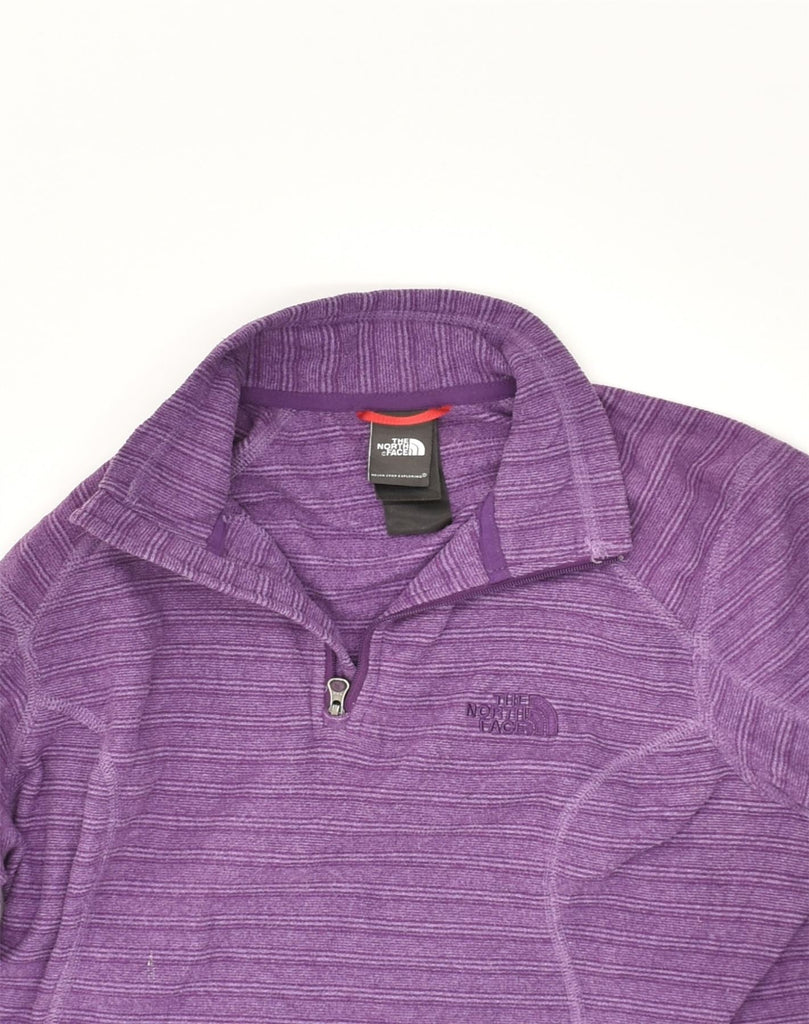 THE NORTH FACE Womens Zip Neck Fleece Jumper UK 10 Small Purple Striped | Vintage The North Face | Thrift | Second-Hand The North Face | Used Clothing | Messina Hembry 