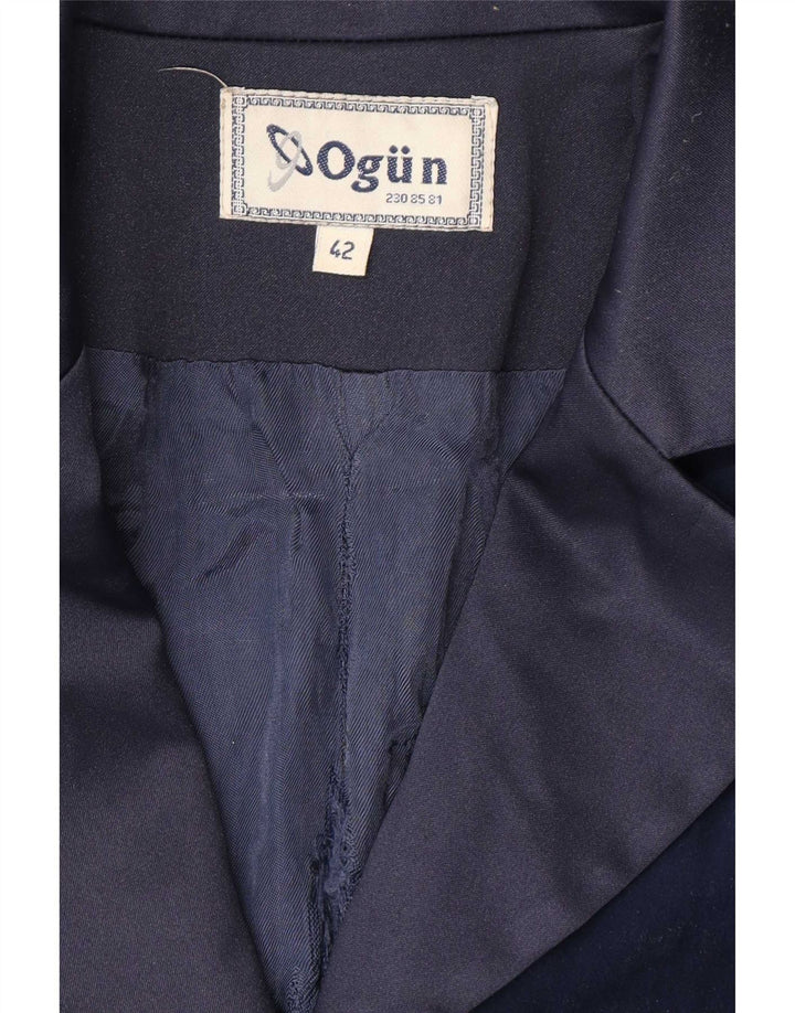 Vintage Womens Longline 4 Button Blazer Jacket IT 42 Medium Navy Blue