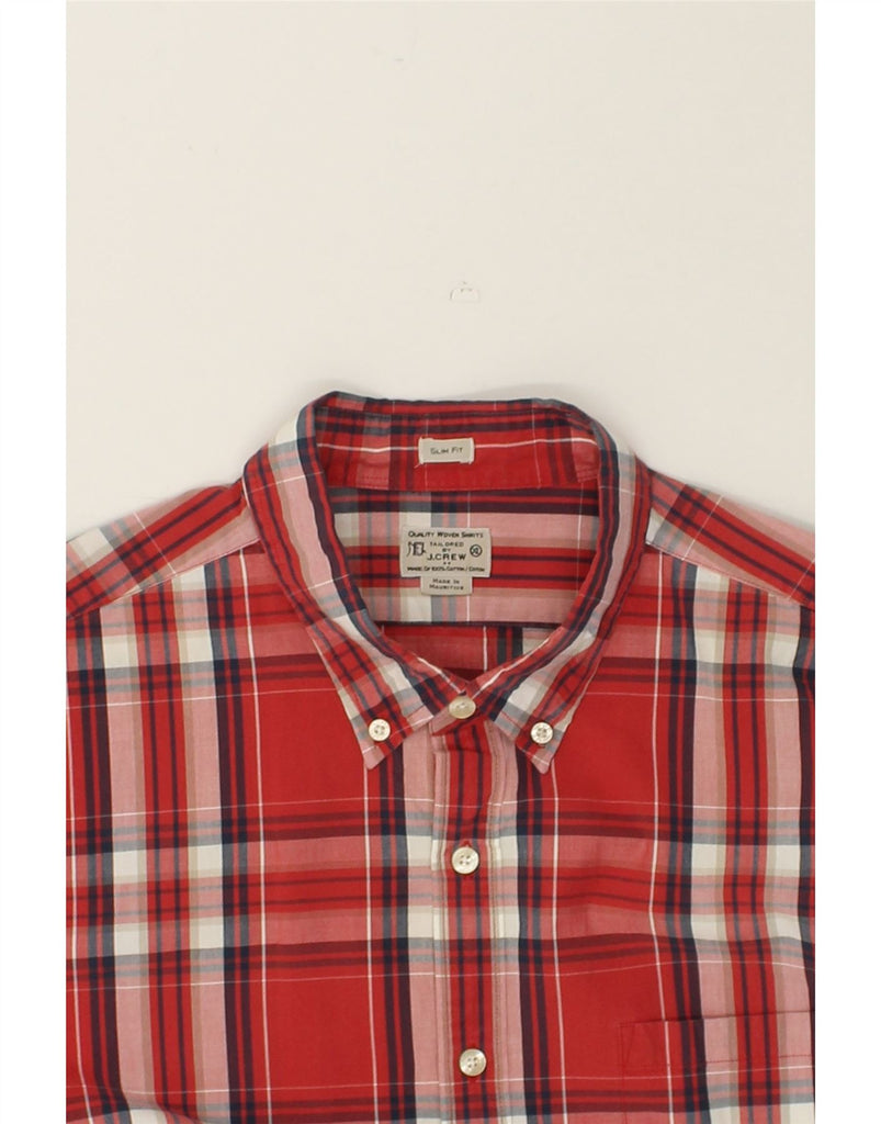 J. CREW Mens Slim Fit Shirt XL Red Check Cotton | Vintage J. Crew | Thrift | Second-Hand J. Crew | Used Clothing | Messina Hembry 