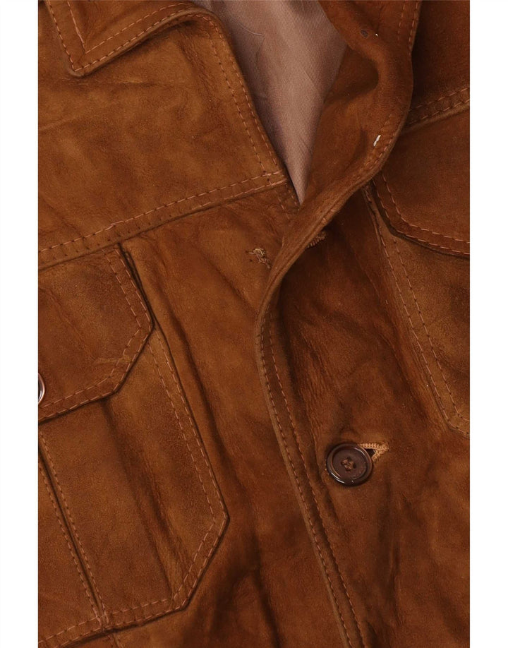 Vintage Mens Suede Jacket UK 38 Medium Beige