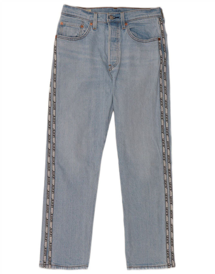 Levi's Womens 501 Graphic Straight Jeans W26 L26 Blue Cotton