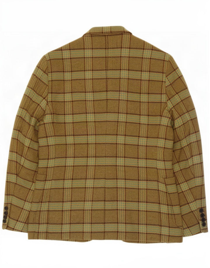 Brooksfield Mens 2 Button Blazer Jacket IT 50 Large Khaki Check