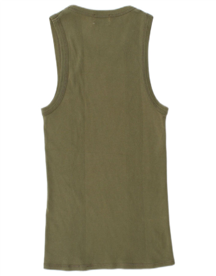 Levi's Womens Vest Top UK 12 Medium Khaki
