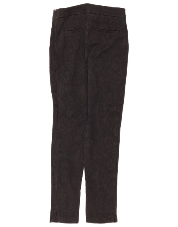Monsoon Womens Slim Casual Trousers UK 8 Small W26 L28 Black Paisley