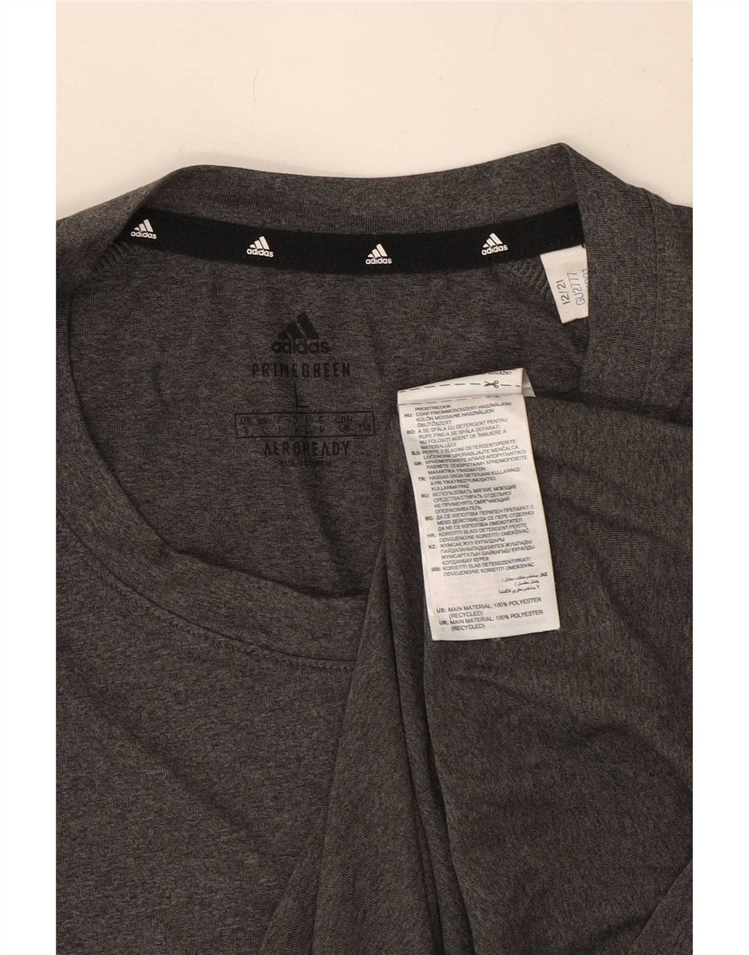 Adidas Mens Aeroready T-Shirt Top Large Grey Polyester