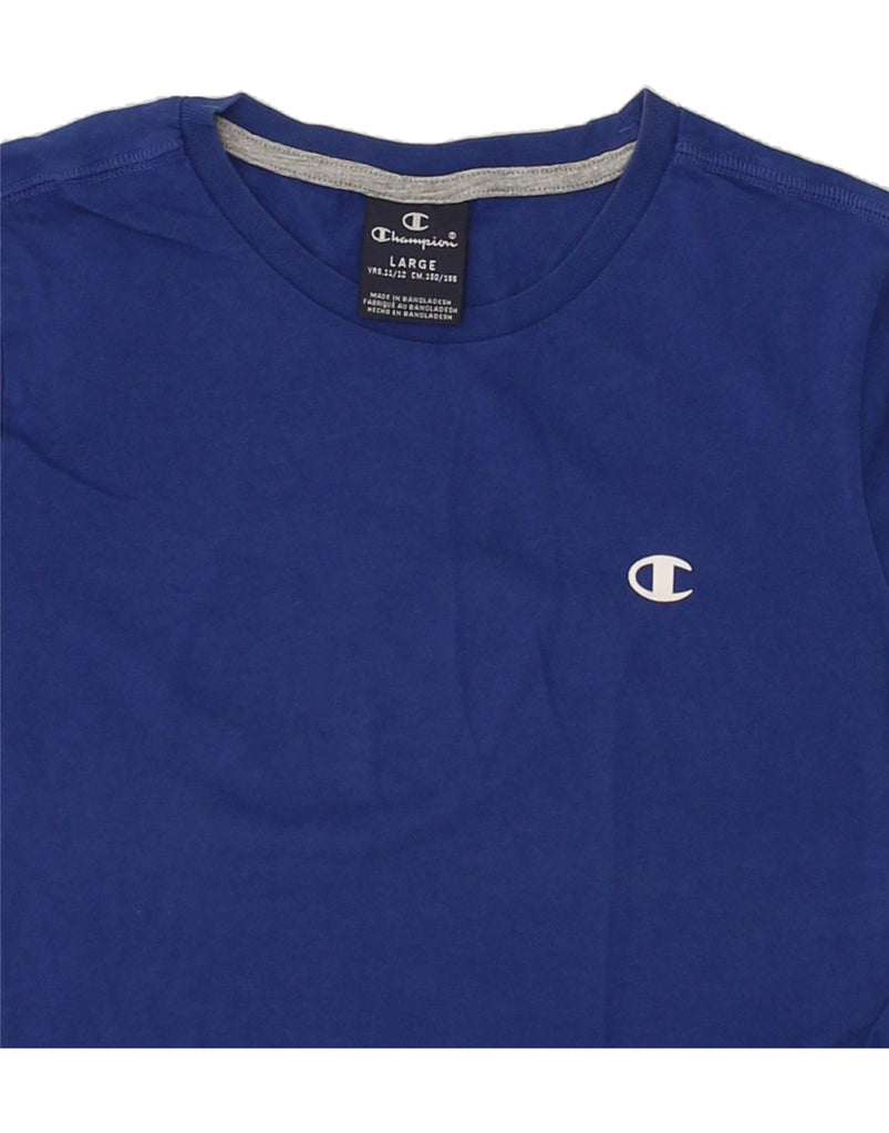 CHAMPION Boys T-Shirt Top 11-12 Years Blue Cotton | Vintage Champion | Thrift | Second-Hand Champion | Used Clothing | Messina Hembry 