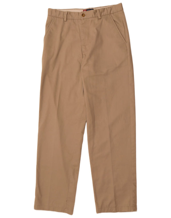 Chaps Mens Straight Chino Trousers W32 L32 Beige Cotton