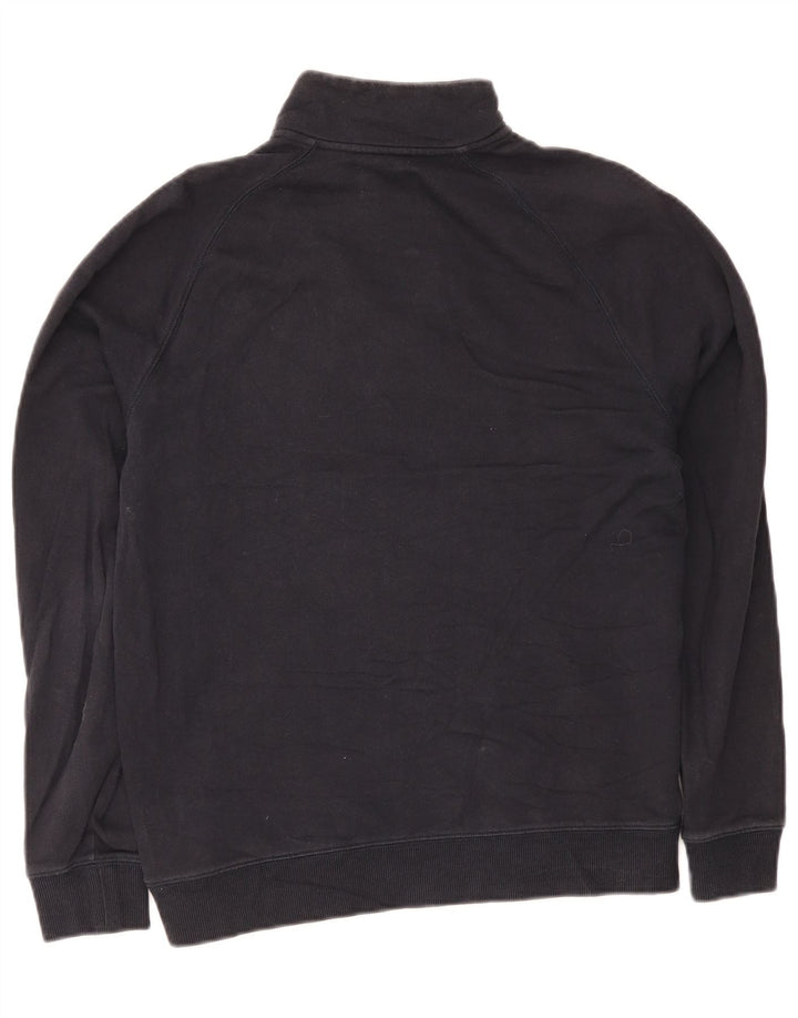 Farah Mens Zip Neck Sweatshirt Jumper Large Black Cotton