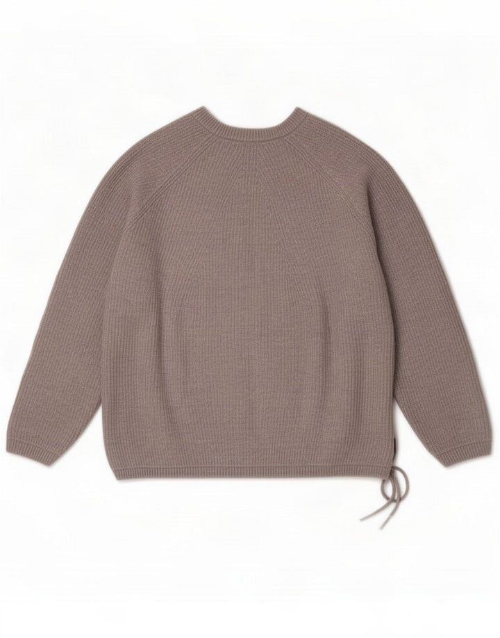 Massimo Dutti Womens Oversized Crew Neck Jumper Sweater UK 10 Small Grey