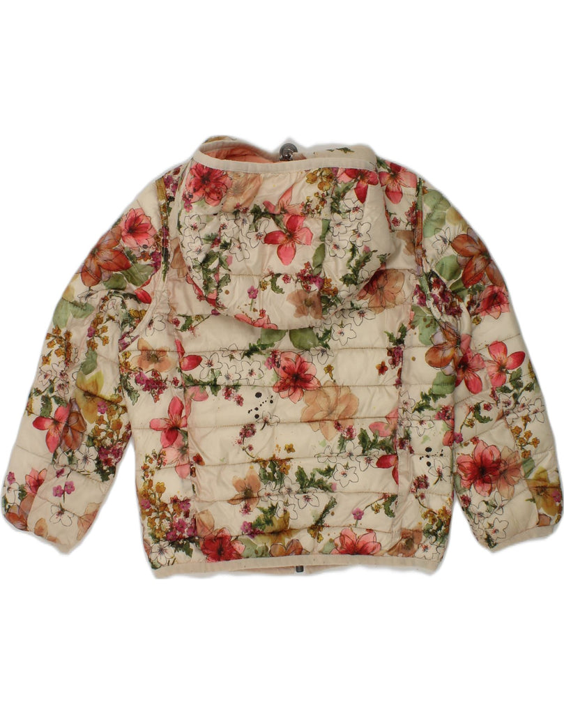 CHAMPION Girls Hooded Reversible Padded Jacket 3-4 Years 2XS White Floral | Vintage Champion | Thrift | Second-Hand Champion | Used Clothing | Messina Hembry 