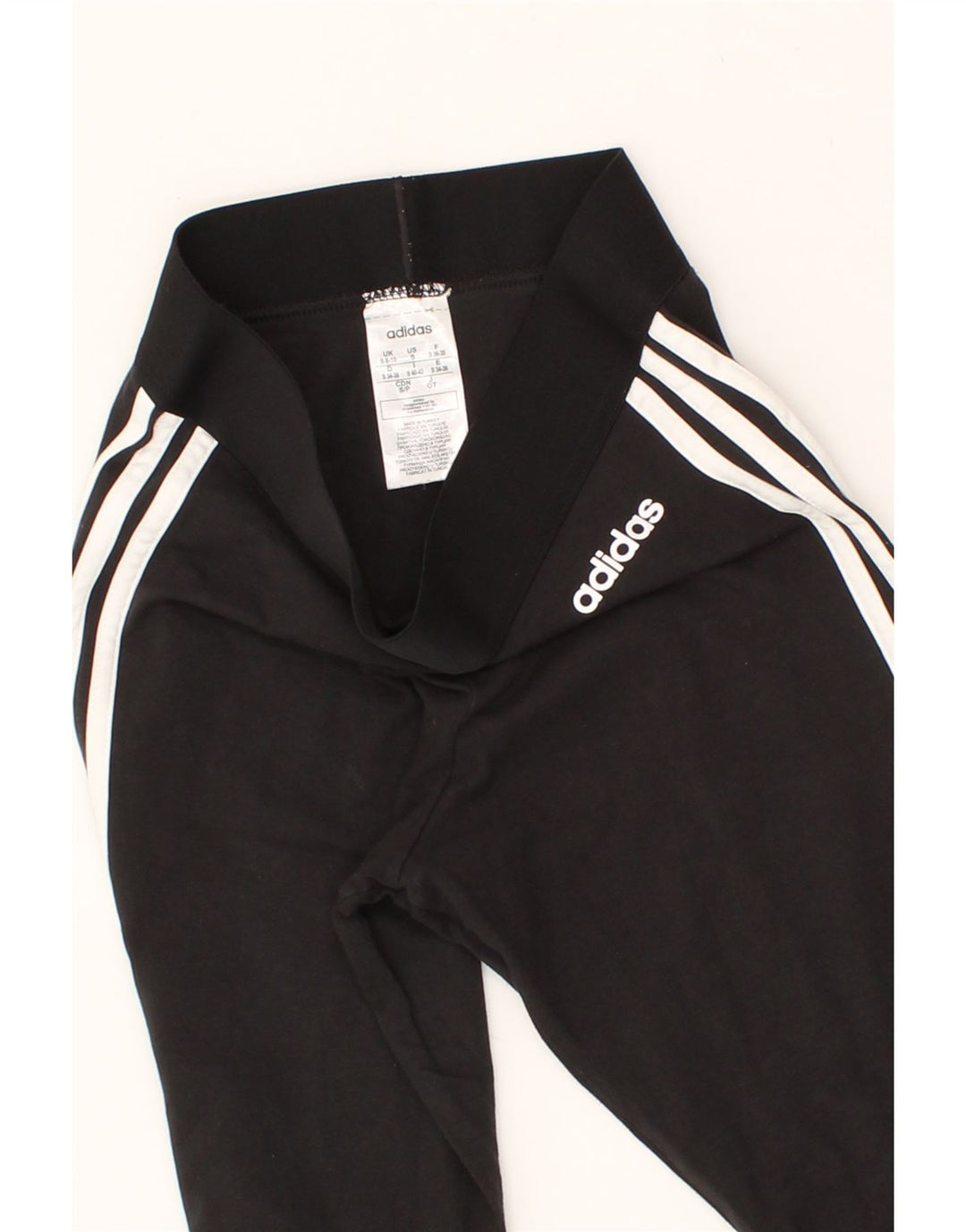 ADIDAS Womens Leggings UK 8/10 Small Black Cotton Vintage Adidas and Second-Hand Adidas from Messina Hembry 