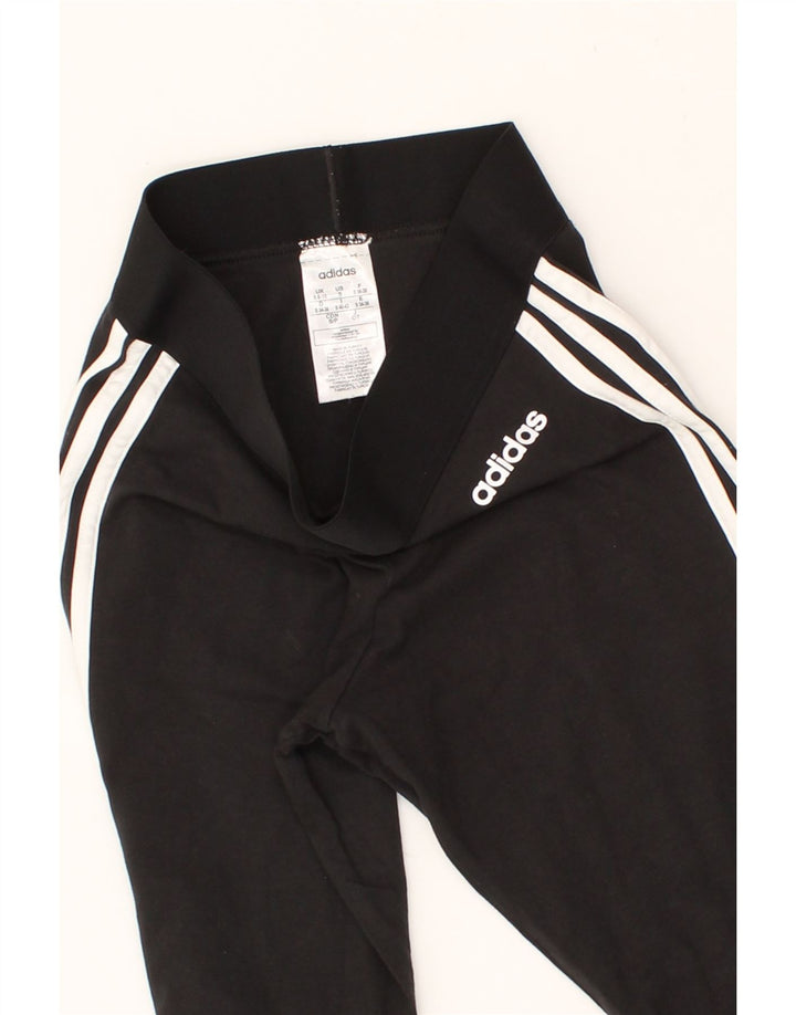 ADIDAS Womens Leggings UK 8/10 Small Black Cotton Vintage Adidas and Second-Hand Adidas from Messina Hembry 