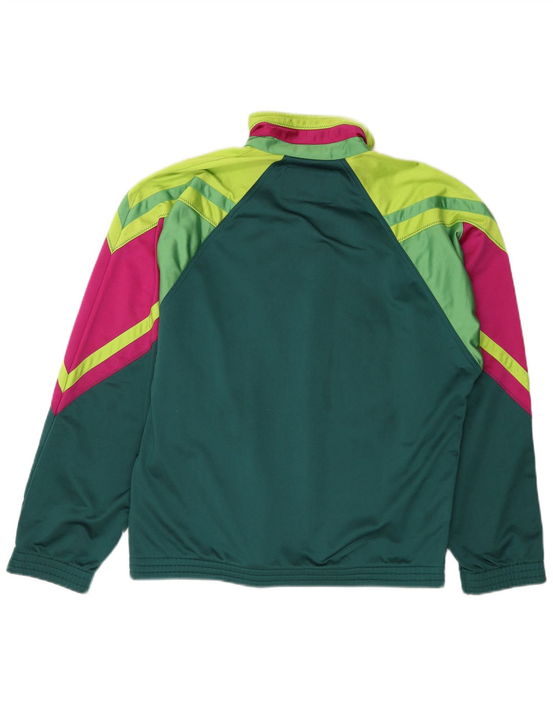 Diadora Mens Graphic Tracksuit Top Jacket UK 38 Medium Green Colourblock