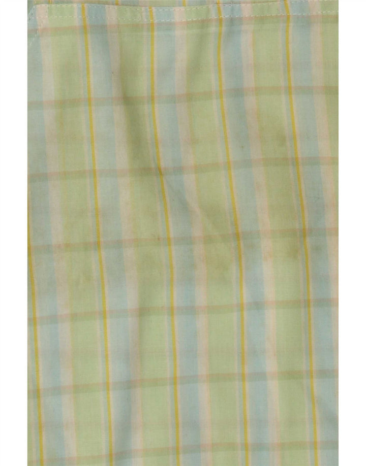 Vintage Womens Blouse Top UK 14 Medium Green Plaid