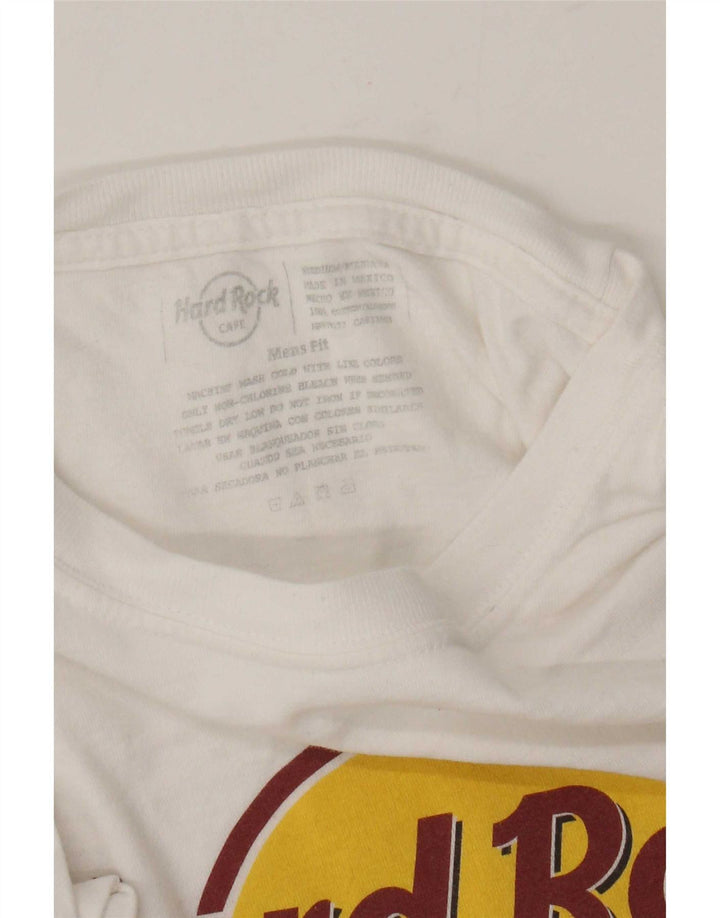 Hard Rock Cafe Mens Aruba Graphic T-Shirt Top Medium White Cotton