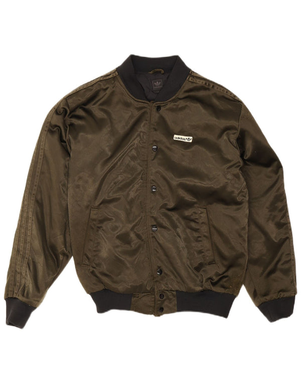 Adidas Mens Varsity Jacket UK 36 Small Khaki Polyamide