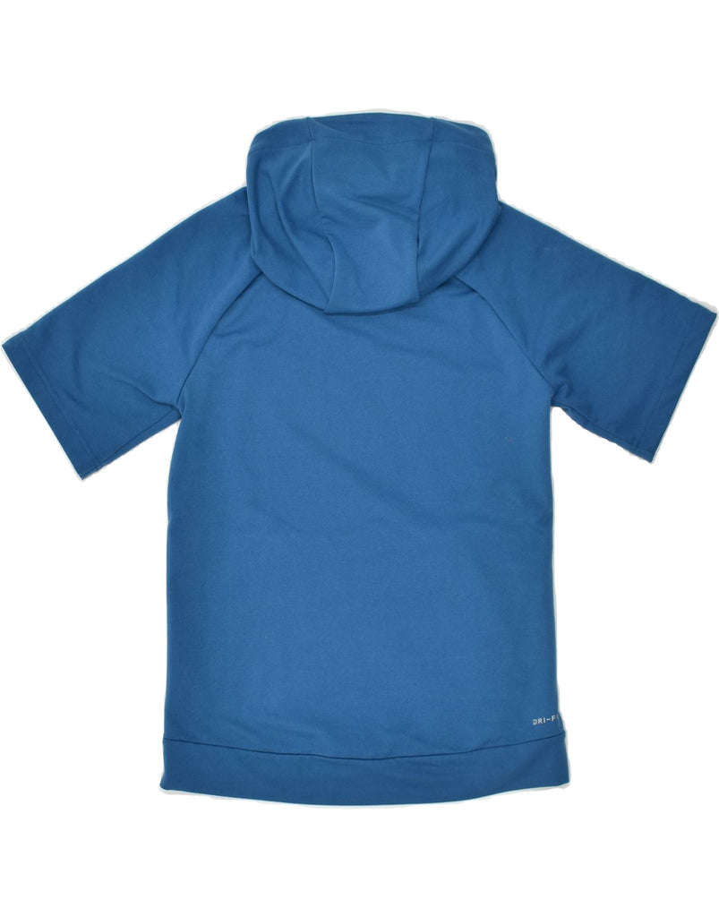 NIKE Boys Dri Fit Short Sleeve Hoodie Jumper 12-13 Years Large  Blue | Vintage Nike | Thrift | Second-Hand Nike | Used Clothing | Messina Hembry 