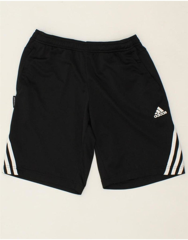 ADIDAS Womens Graphic Sport Shorts UK 14 Medium Black Polyester Vintage Adidas and Second-Hand Adidas from Messina Hembry 