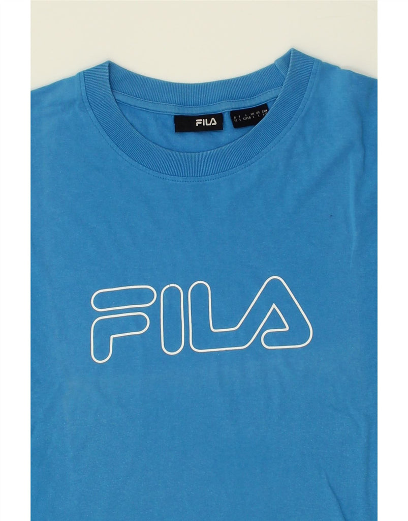 FILA Mens Graphic T-Shirt Top Large Blue Cotton | Vintage Fila | Thrift | Second-Hand Fila | Used Clothing | Messina Hembry 