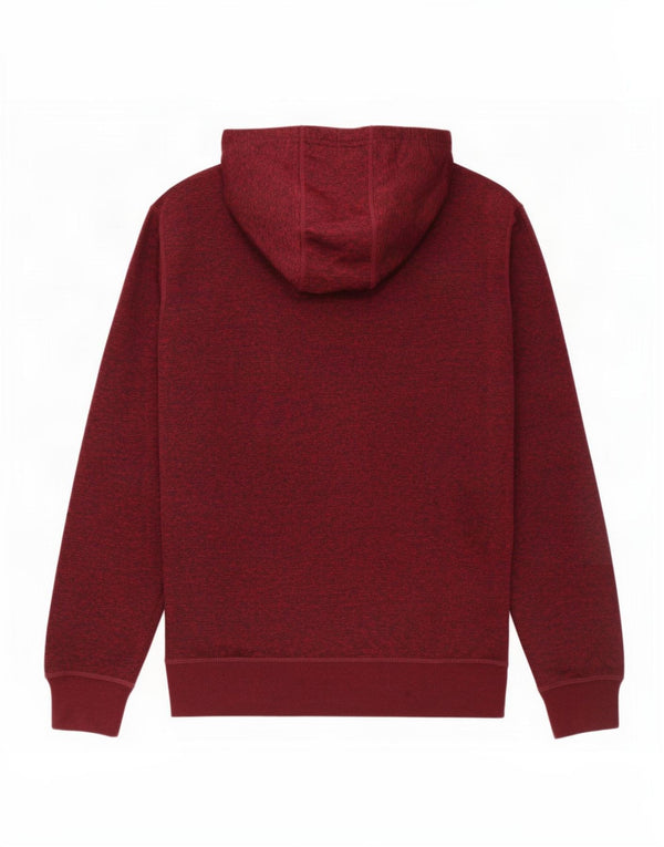 Ellesse Mens Graphic Zip Neck Hoodie Jumper XL Burgundy Flecked Polyester