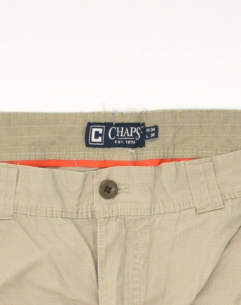 CHAPS Mens Tapered Chino Trousers W34 L30 Khaki Cotton | Vintage Chaps | Thrift | Second-Hand Chaps | Used Clothing | Messina Hembry 
