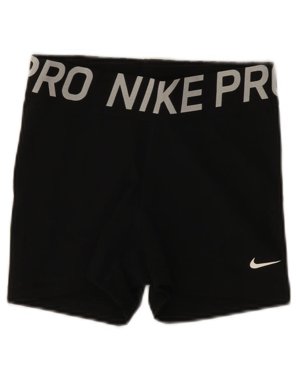 Nike Womens Graphic Sport Shorts UK 8 Small Black Polyester
