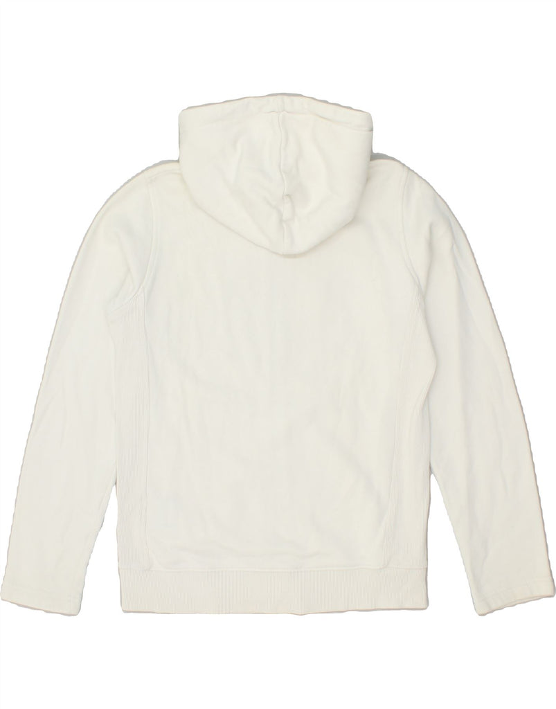 GANT Womens Graphic Zip Hoodie Sweater UK 14 Medium White Cotton | Vintage Gant | Thrift | Second-Hand Gant | Used Clothing | Messina Hembry 