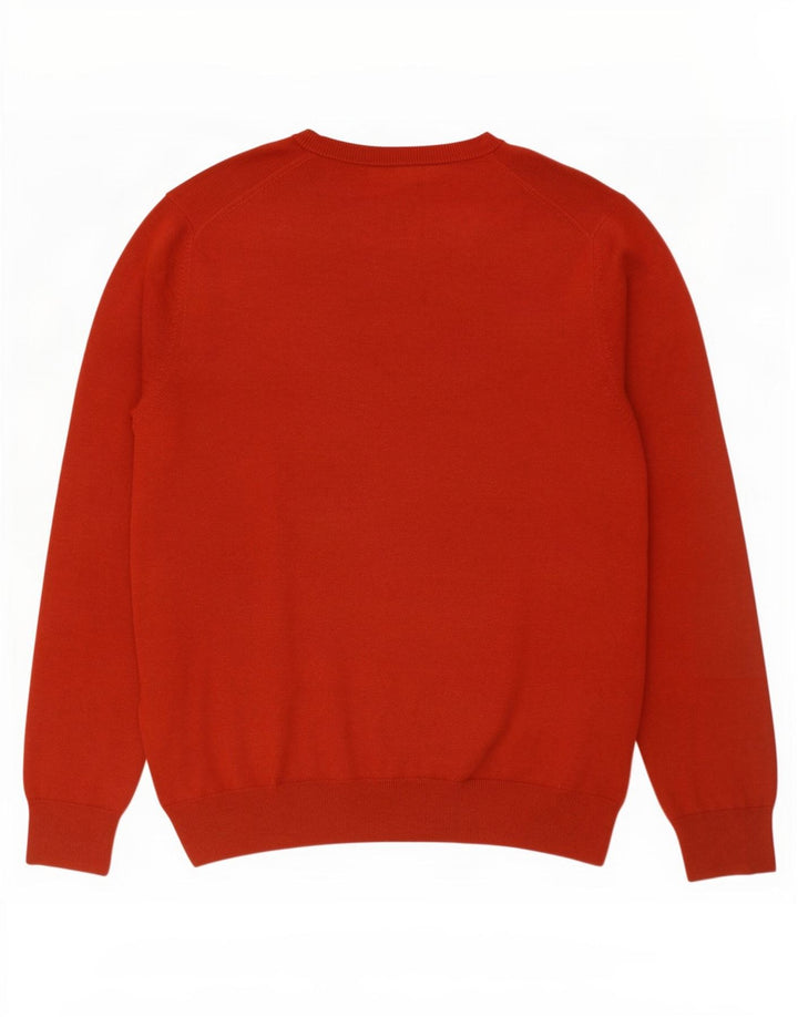 Marks & Spencer Mens V-Neck Jumper Sweater XL Red Cotton