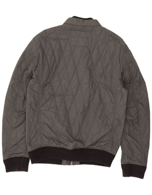 Replay Mens Quilted Jacket UK 40 Large Grey Colourblock Polyamide