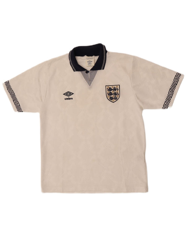 Umbro Mens England 1990-1992 Graphic Jersey Top Small White Sports