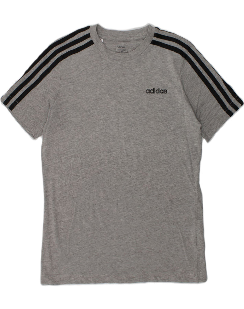 ADIDAS Boys T-Shirt Top 11-12 Years Grey Cotton | Vintage Adidas | Thrift | Second-Hand Adidas | Used Clothing | Messina Hembry 