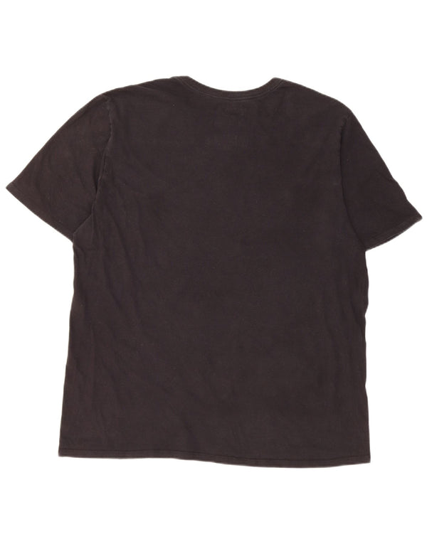 Hurley Mens Short Sleeve Regular T-Shirt Top Large Black Cotton