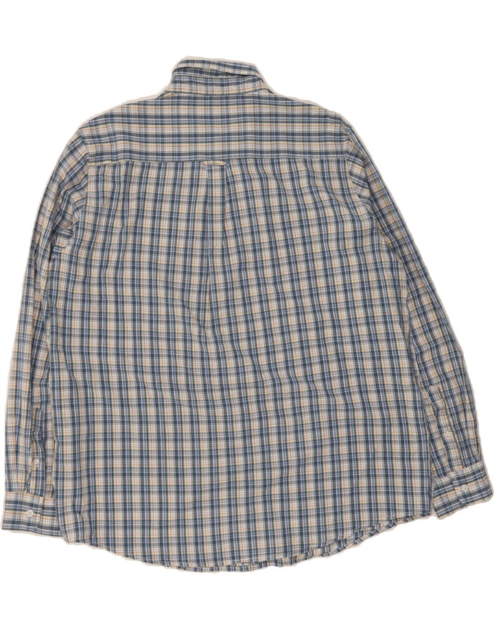 CHAPS Mens Easy Care Shirt 2XL Blue Check Cotton Vintage Chaps and Second-Hand Chaps from Messina Hembry 