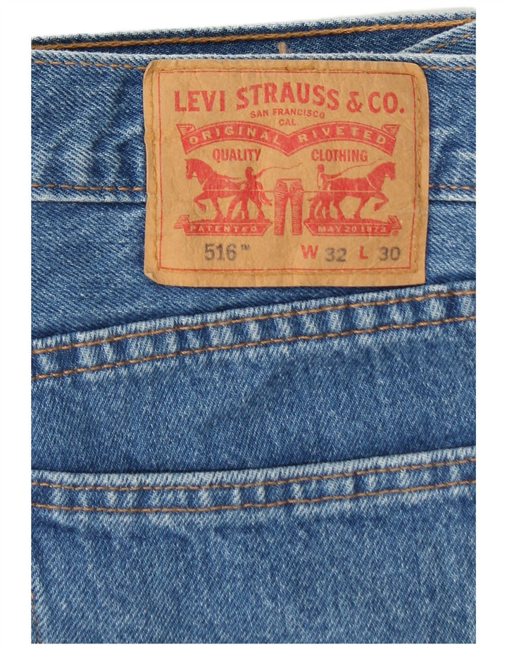 Levi's Mens 516 Cropped Straight Jeans W32 L25 Blue Cotton