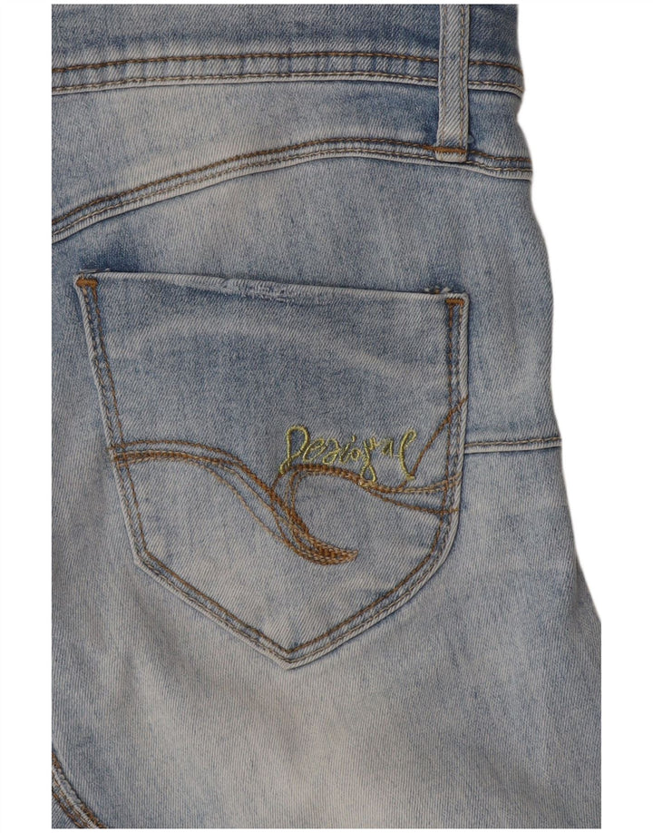 Desigual Womens Graphic Mini Denim Skirt W30 Medium Blue Floral