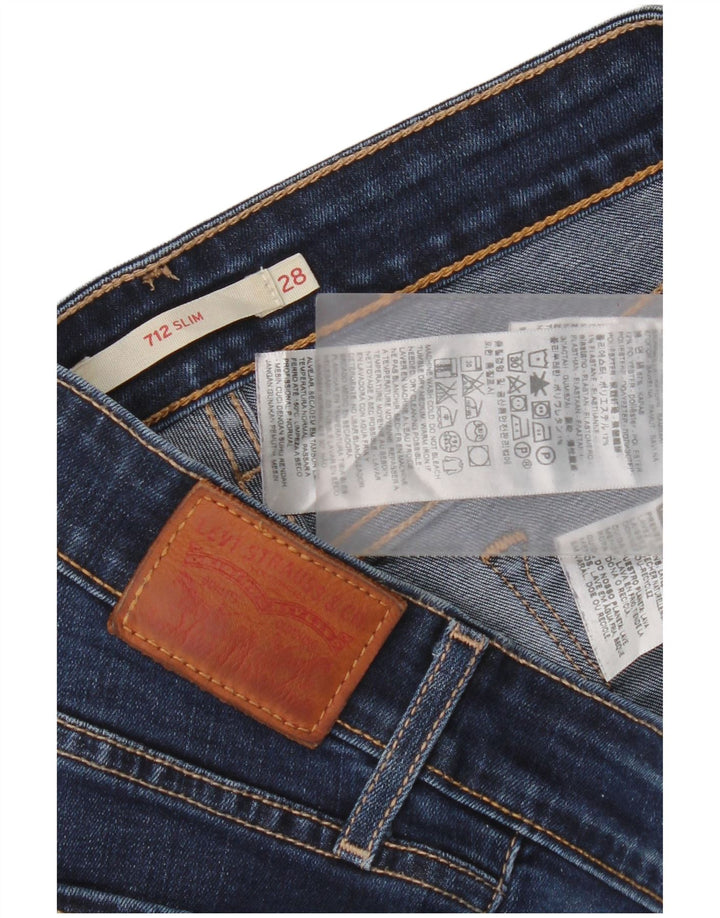 Levi's Womens 712 Slim Jeans W28 L30 Navy Blue Cotton