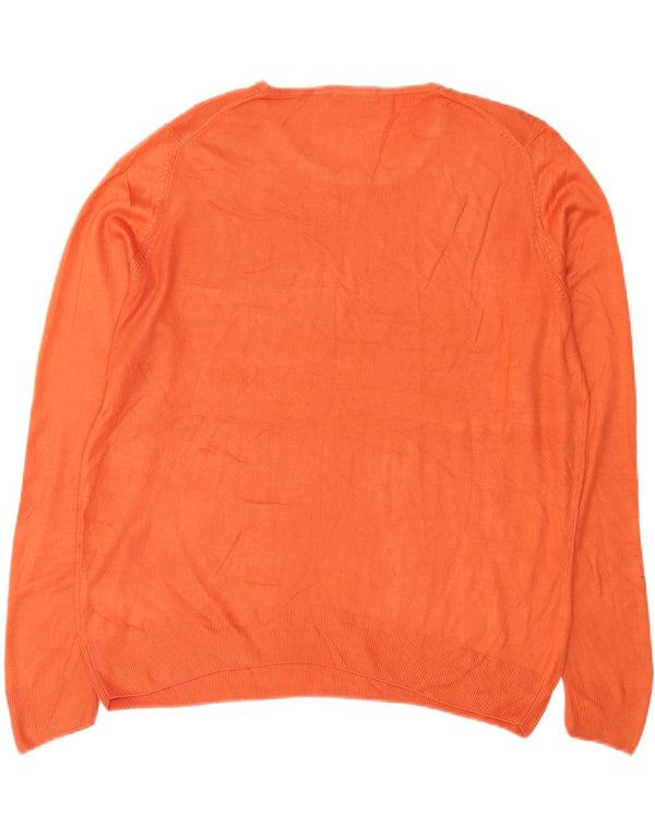 Marks & Spencer Womens Oversized Boat Neck Jumper Sweater UK 18 XL Orange