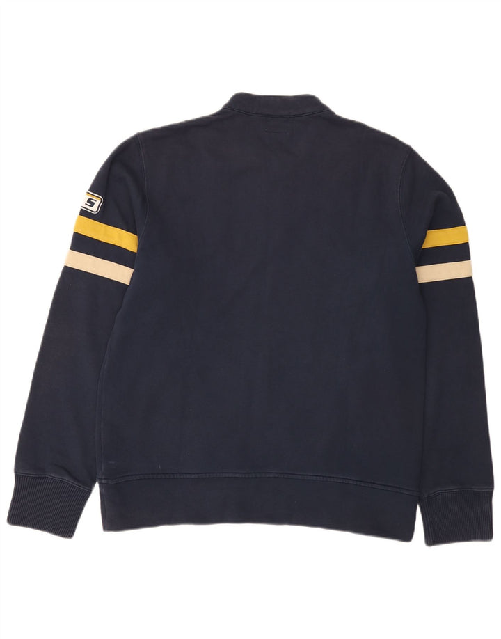 Gas Mens Graphic Tracksuit Top Jacket Medium Navy Blue Cotton