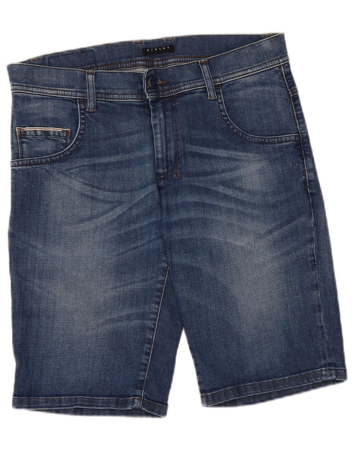 Sisley Mens Stockholm Slim Fit Denim Shorts W30 Medium Blue Cotton