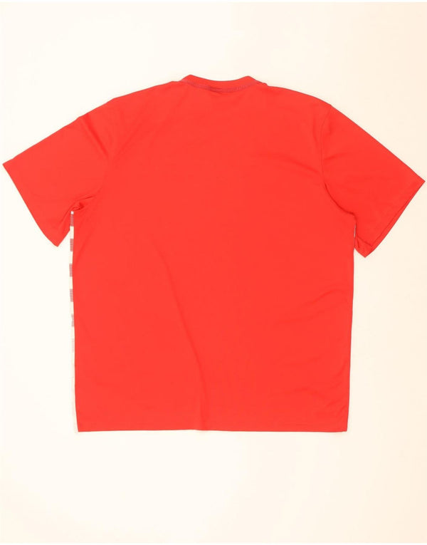 Nike Mens Dri Fit T-Shirt Top 2XL Red Geometric Polyester