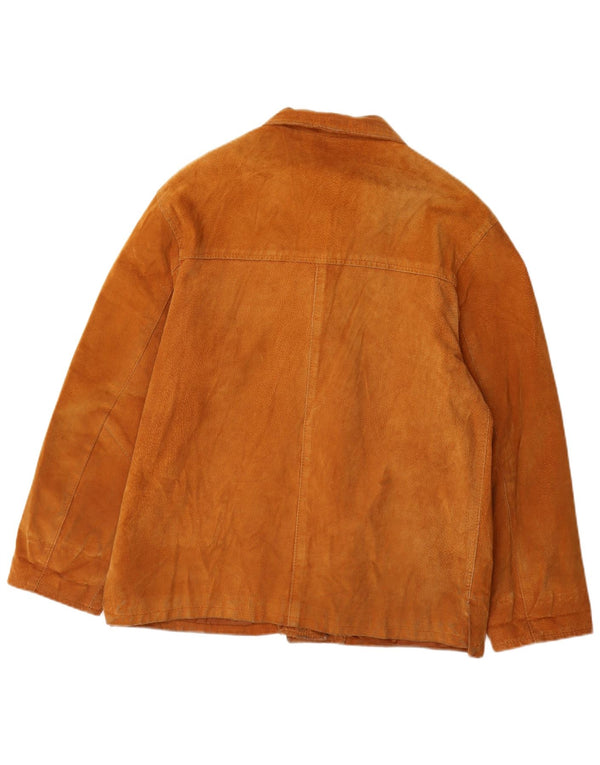VINTAGE Womens Suede Jacket UK 14 Medium Brown Leather
