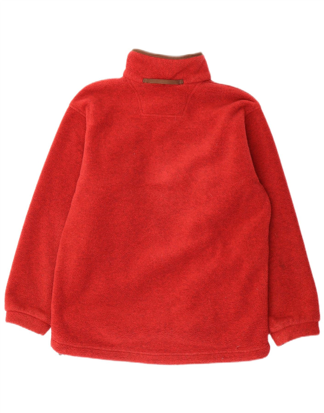 MUSTO Mens Zip Neck Fleece Jumper Small Red Polyester