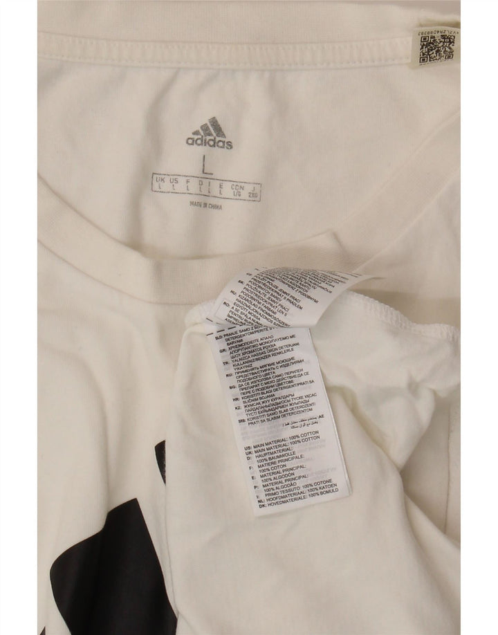 Adidas Womens Graphic Vest Top UK 16 Large White Cotton