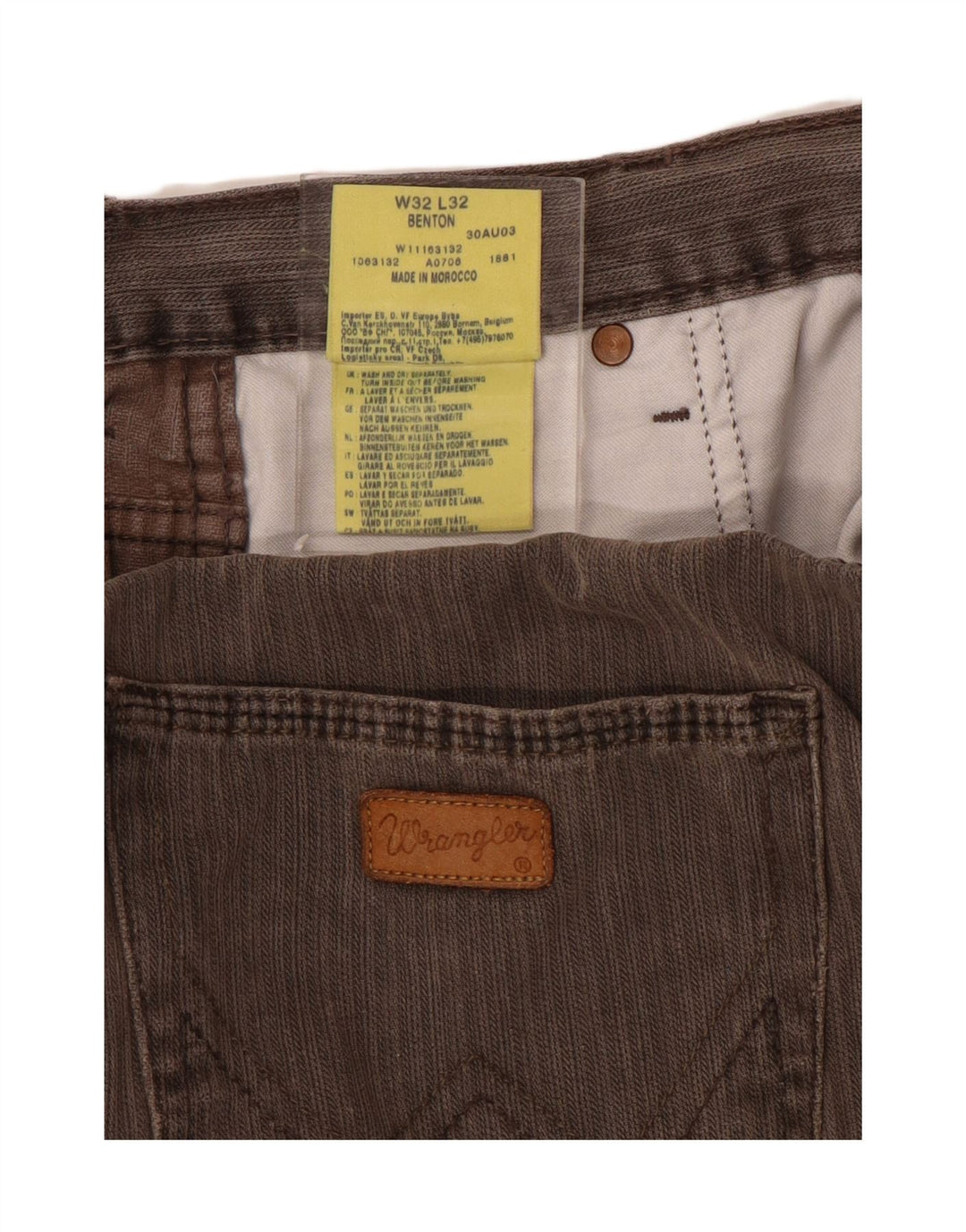 WRANGLER Mens Benton Straight Casual Trousers W32 L32 Grey Cotton