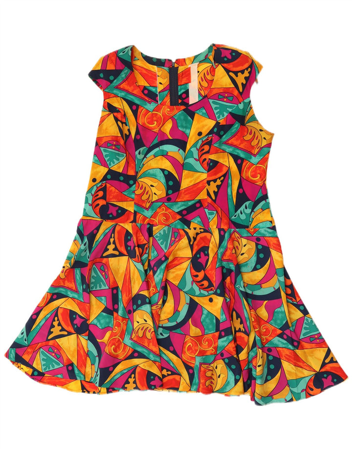 Vintage Womens A-Line Dress UK 16 Large Multicoloured Geometric