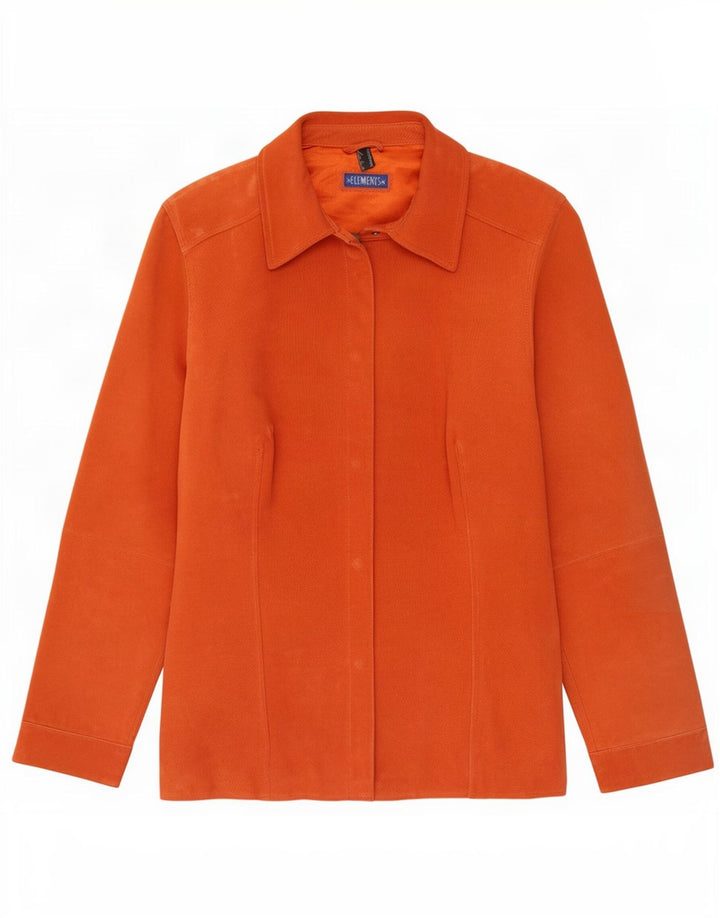 Elements Womens Suede Jacket UK 14 Large Orange Leather