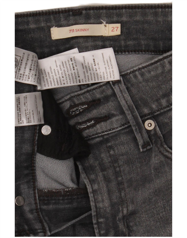 Levi's Womens 711 Skinny Jeans W27 L28 Grey Cotton