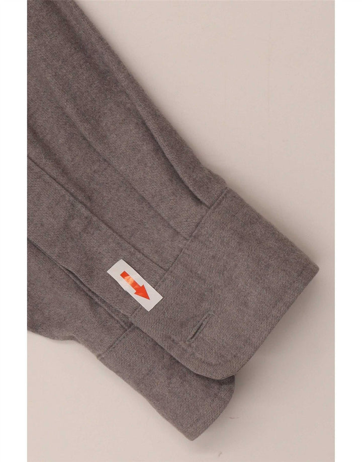 L.L.Bean Mens Flannel Shirt Medium Grey Cotton
